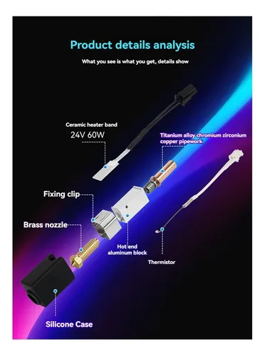Para Kobra 2 Hotend Upgrade, Alta Velocidad, 24 V, 60 W