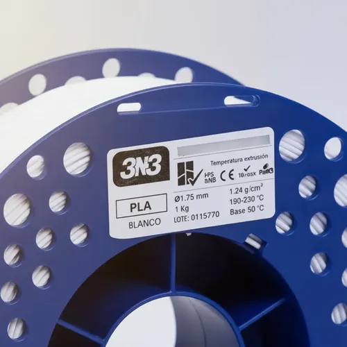 Filamento 3n3 Pla 1.75mm 1kg Impresora 3d – Color Blanco