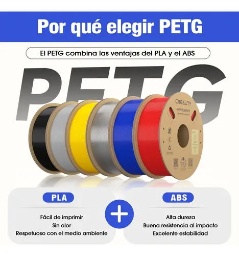 Filamento 3d Hyper Petg Creality 1 Kg 1.75mm 300mm/s Gris