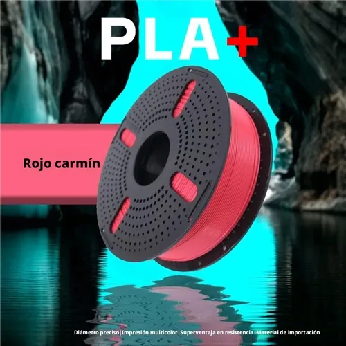 Filamento Pla Plus Mate Carmin 1 75mm 1kg Para Bambu 3d