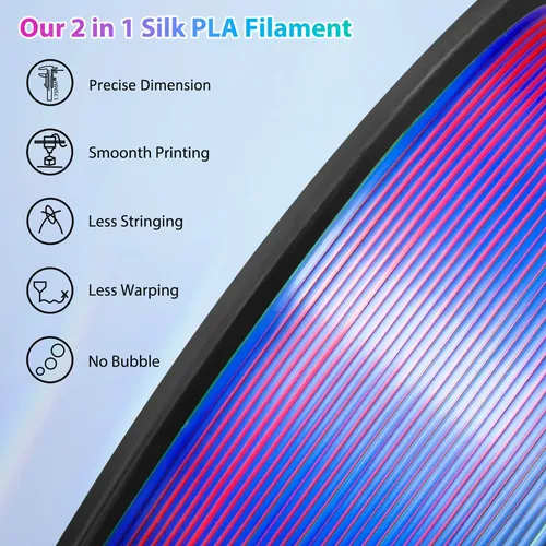 Filamento Pla 3d 1.75mm Rojo/azul – Alta Precisión 250g .//