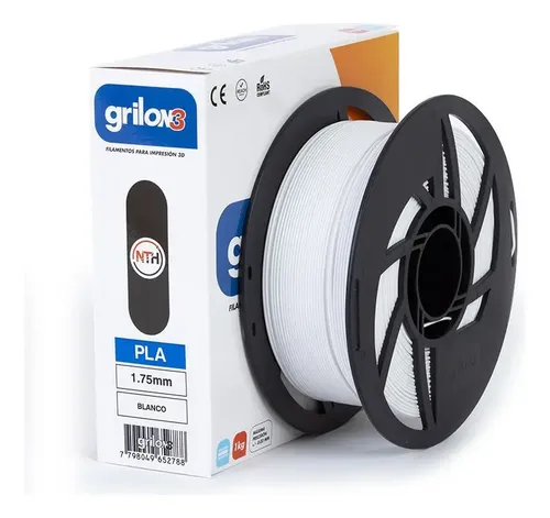 Grilon3 Filamento Pla 1.75mm 1kg Impresora 3d Color Gris Plata
