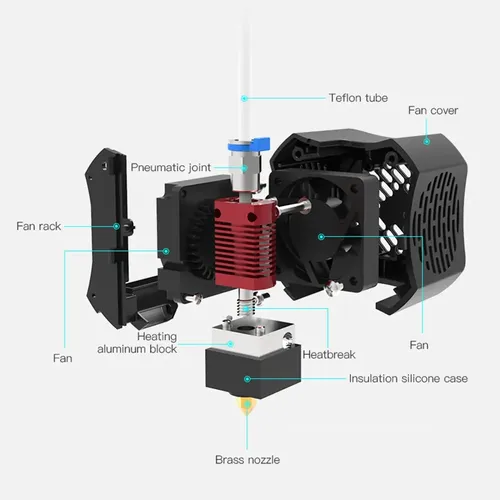 Kit Hotend Completo Extrusor 3d Ender 3 V2 24v 0.4mm A
