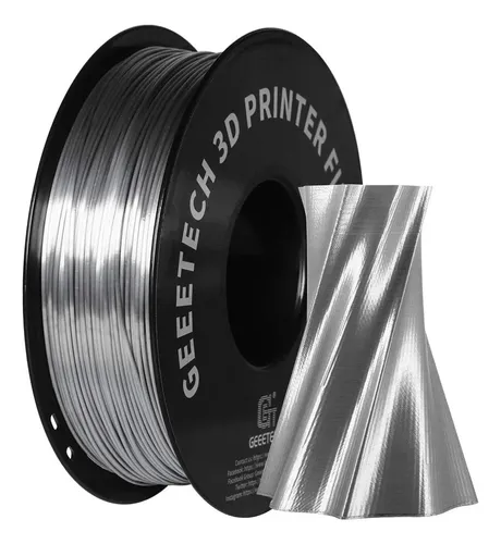 Filamento De Pla De Seda Geeetech 1.75 Mm Para Impresora 3d, A-silk-silver