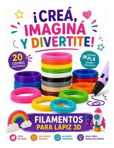 Repuesto Filamento Pla Lapiz 3d X100m 20 Colores