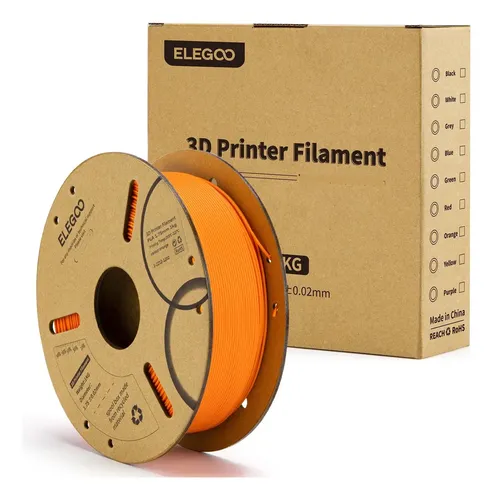 Elegoo 1kg Pla Filamento para Impresora 3d 1.75mm Color Naranja