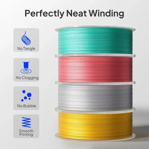 Filamento 3d Pla Silk 1.75mm X 1kg Elegoo BICOLOR NEGRO ROJO