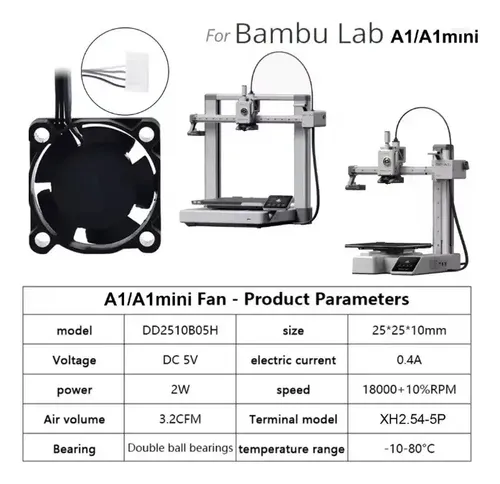 Cooler Fan De Hotend Compatible Bambu Lab A1 A1mini