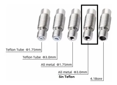 Garganta Tubo Barrel 22mm 3mm Sin Teflon Ptfe/hotend Itytarg