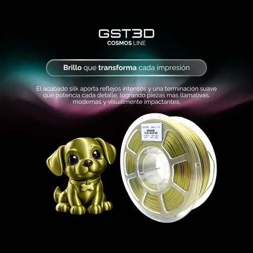 Filamento Pla+ Silk High Speed Gst3d Cosmos 1kg 1.75mm Bronze
