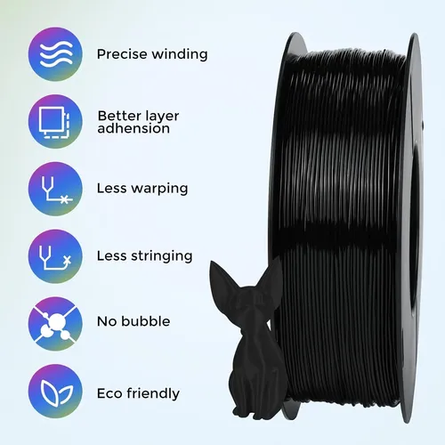 Fiamento En U, 1.75 Mm, 95 A, Flexible, Impresora 3d Flexibl Negro
