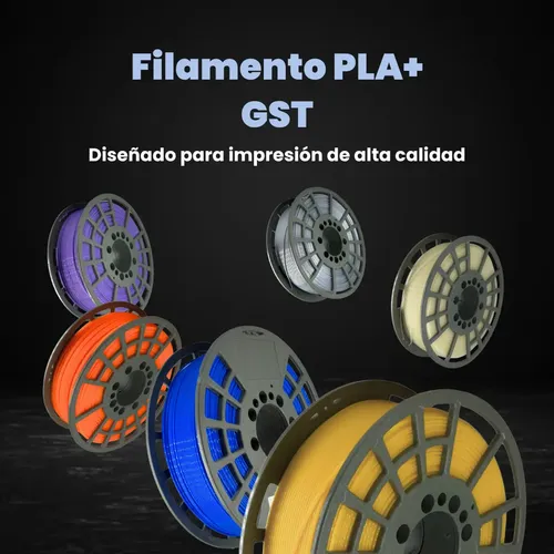 Filamento 3D GST3D PLA+ de 1.75mm y 1kg amarillo