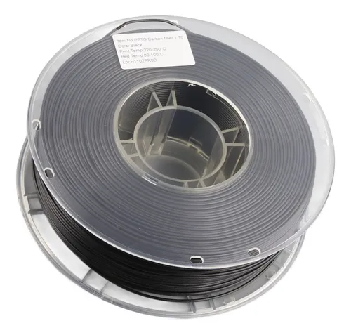 Filamento Petg De Fibra De Carbono 1.75 Mm Negro Cf Impresió