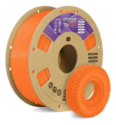 Filamento Tpu Flexible 1.75mm Para Impresion 3d Naranja 1kg