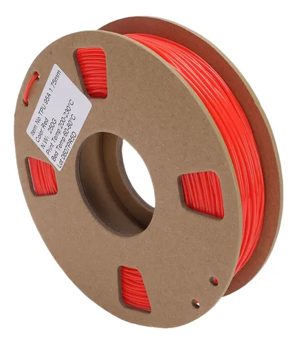 Filamento De Impresora 3d Rojo Rojo 95a, 250 G, 1,75 Mm, Tpu