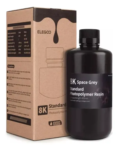 Resina Elegoo 8 K Estandar 1kg Color Gris Espacial