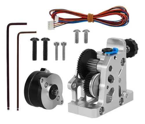 Extrusor Doble Engranaje Acero Plata Para Impresora 3d