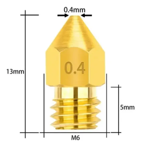 Nozzle 0.4mm Pico Mk8 Bronce Hotend Ender *capas3d*
