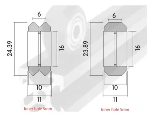 Rueda Grande Perfil Aluminio 2020 2040 4040 Ø24 Mm X4 U.