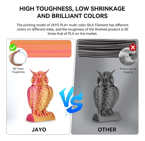 Filamento Silk Pla+ Jayo 1.1kg Doble Color, Brillante Y -cn