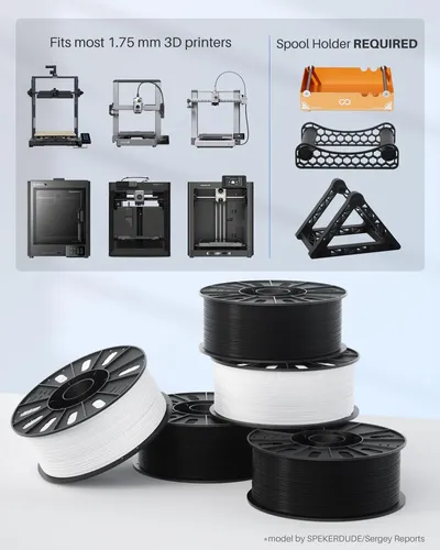 Filamento Para Impresora 3d Elegoo Pla+ De 1,75 Mm, Blanco,