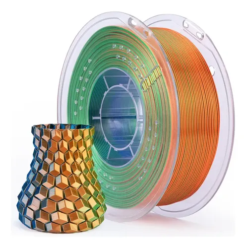 Filamento 3d Pla Silk 1,75mm X 1kg Elegoo Color Azul Verde Naranja