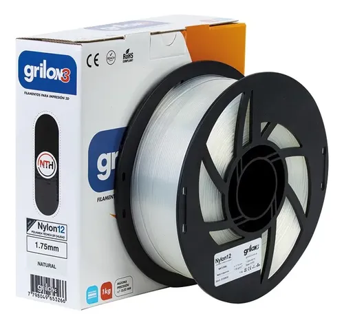 Filamento 3D Grilon3 Nylon 12 de 1.75mm y 1kg natural