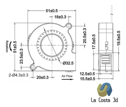 Impresora 3d Ventilador De Capa Turbina 505015 24v
