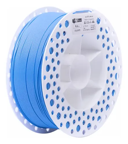 Filamento 3D PLA+ 3n3 3nmax 1.75mm Celeste 1kg Impresión 3D Alta Resistencia
