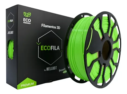 Filamento Pla Impresora 3d Hellbot Ecofila 1kg 1.75mm Color Verde Claro