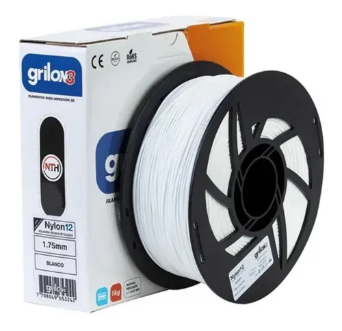 Filamento 3D Grilon3 Nylon 12 de 1.75mm y 1kg blanco