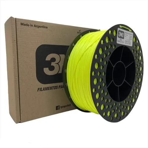 Filamento Pla 3n3 1.75mm 1kg Color Amarillo Fluor impresion 3d