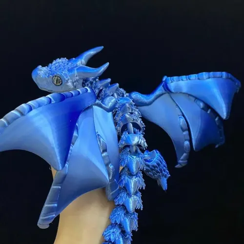 Dragón Volador De Cuernos Grandes De Juguete Impreso En 3d,