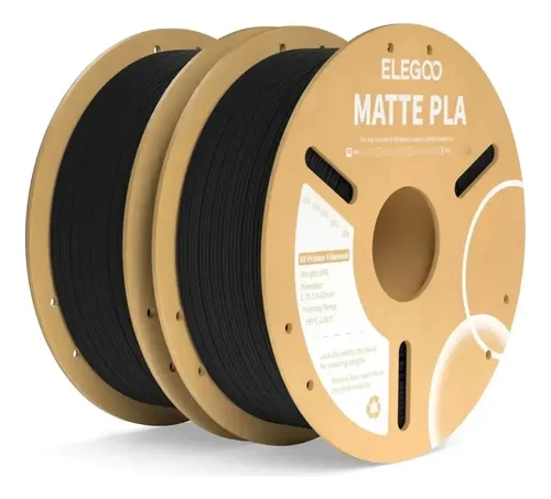 Filamento Pla Matte 1,75 Mm Elegoo 3d Pack X2 Kg Negro Black