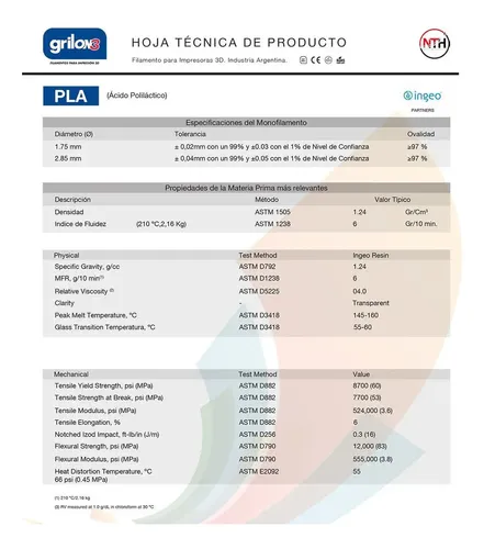 Filamento Pla Ingeo 1.75mm Grilon3 1kg – Impresora 3d Color Azul Prusia