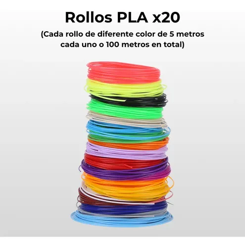 Filamento Pla Mix Colores 100 Mts Pack 1.75mm Para Lápiz 3d