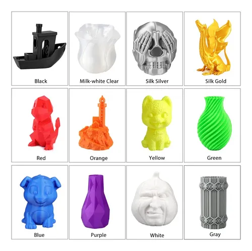 Filamento Pla+ 1.75mm 250g, 12 Colores, 3kg Total 250g-12 Packs-pla