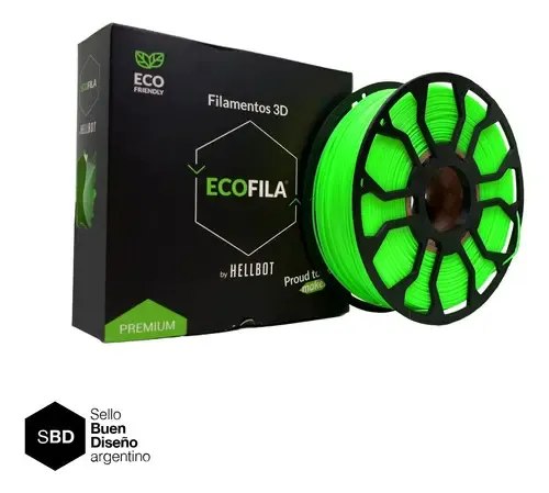 Filamento Pla Impresora 3d Hellbot Ecofila 1kg 1.75mm Verde Flúo
