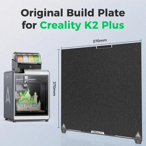 Build Plate Creality K2 Plus Textured Pei, 370 X 370 Mm, Spr