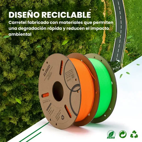 Filamento 3D Elegoo PLA 1.75 mm 1 kg Gris Espacio Impresora 3D