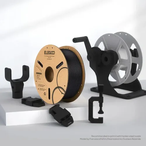 Filamento Elegoo 1.75mm Pla Fibra Carbono Negro, 1kg