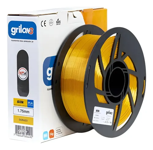 Filamento Grilon3 Silk 1kg Pla Seda 1.75mm *capas3d* Color Dorado