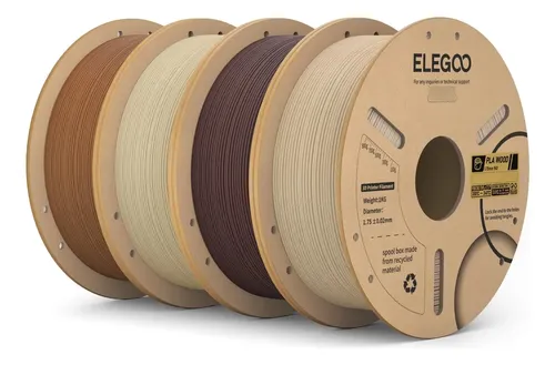 Paquete De Filamentos De Pla De Madera Elegoo De 1,75 Mm Y 4