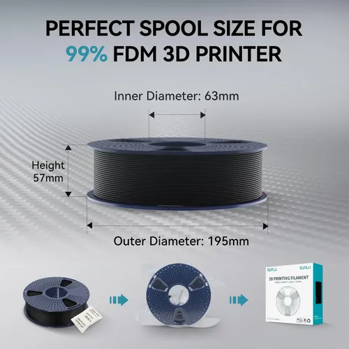 Filamento De Impresora 3d Petg-cf De Fibra De Carbono Sunlu