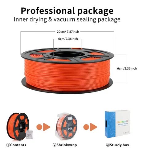 Filamento Para Impresora 3d Isanmate Asa, 1,75 Mm, Naranja,