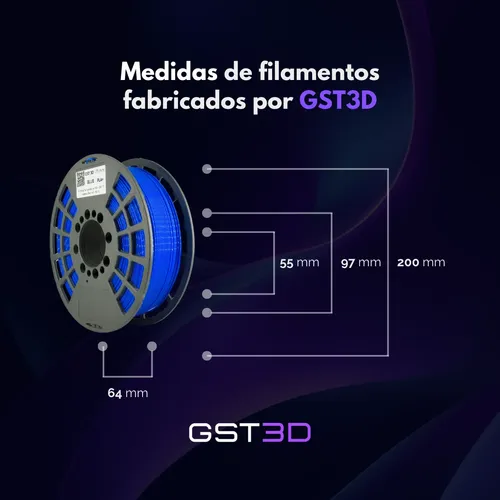 Filamento Gst3d Pla+ Black Edition 1.75mm 1kg 320m