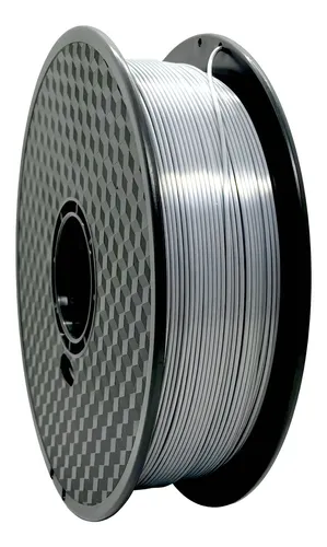 Filamento Hellbot PLA Silk 1.75mm 1kg Gris Plata para Impresión 3D FDM