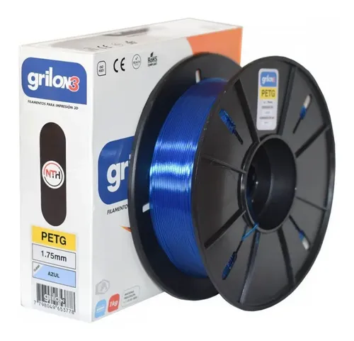 Filamento Petg 1.75mm 1kg Azul Translúcido Grilon3 Impresora 3D
