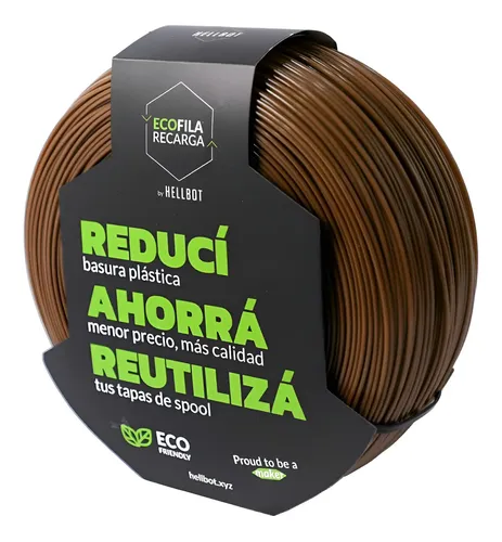 Filamento Pla Hellbot Ecofila Lock Recarga 1kg Impresión 3d Color Marrón