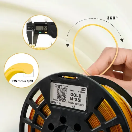Filamento Pla+ Silk Mssi Gst3d 1.75mm 1 Kg Impresión 3d Mssi